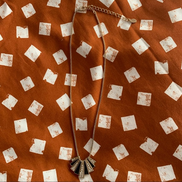 Aldo Gold/Black/Faux rhinestones necklace - Picture 2 of 4